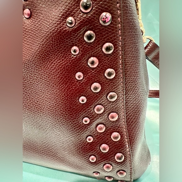 COACH - Red Brown Leather Studded Satchel Limited Edition Runway Model - RARE!! - Picture 16 of 16